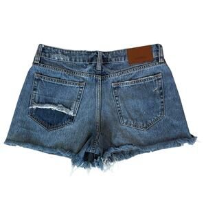 Hidden Distressed Denim Shorts Raw Hem Jean Shorts Size Small Dark Wash